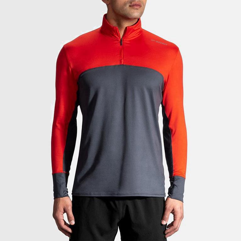 Brooks Dash Half Zip Hardloopjassen voor Heren Grijs (RJALV-1478)